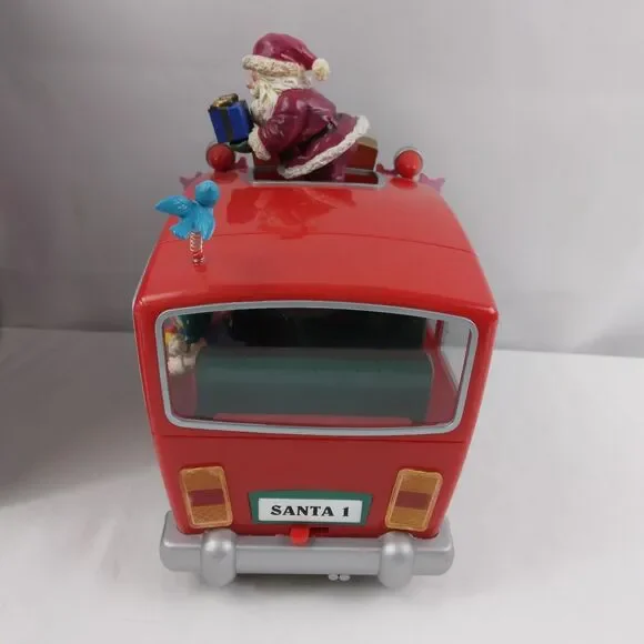 Vtg Action Musical Santa on Delivery Moving Music Box "Santa Is Coming to Town" - Picture 6 of 15